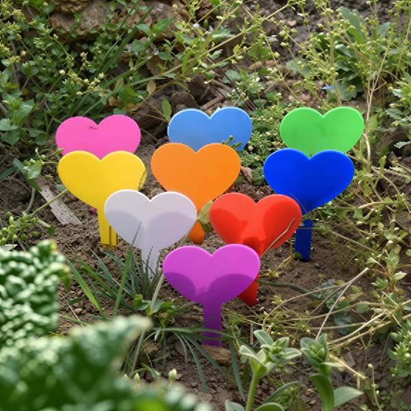 Таблички садовые Сердечки (25шт) 8см микс 985473 /100шт/Park