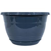 Цветочный горшок Глория 5,6л антрацит с прикрепленным поддоном Цветочный горшок Глория 5,6л антрацит с прикрепленным поддоном