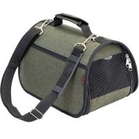 Сумка переноска Zoo-M ПРЕСТИЖ №0 жесткая с карманом 32*19*19см хаки/90030хаки/Дарэлл