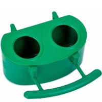 Поилка д/птиц Евро овальная с крышкой 7,5*3,5*3см изумрудная 5076/Дарэлл