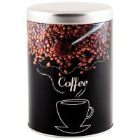 Банка д/сыпуч. прод. 0,9л Кофе металл.с крышкой круглая/24шт/008616/Mallony