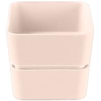 Кашпо квадрат Фиори 0,45л пудровый с под. 9,6*9,6*8,6см КШ-0511 /24шт/ПП