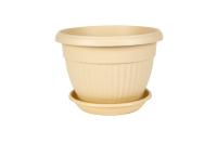 Цветочный горшок Флора 2,6л бежевый с поддоном 5PL0268 Цветочный горшок Флора 2,6л бежевый с поддоном 5PL0268