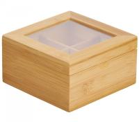 Органайзер д/пакетиков чай/кофе бамбук 14*14*7,5см №3 КТ-ОЧ-03 /20шт/Катунь