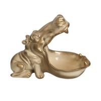 Фигура Подставка декор Бегемот (слоновая кость+золото) 718559/I174
