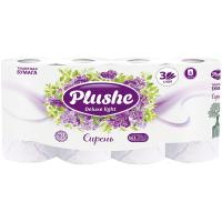 Туалетная бумага 3 слоя "Plushe Deluxe Light" 8рулонов*15м сирень Арома 