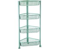 Полка универсальная 4 секции угловая ЕВРО фисташковый на колесиках М2757 