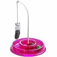 Игрушка для кошек Лабиринт круглый с двумя мячиками и дразнилкой 28*5*28см ДИ1108-2