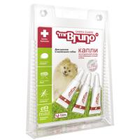 Капли Mr.Bruno БИО против блох и клещей для щенков и маленьких собак 3 пипетки*1мл