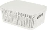 Корзина д/хранения Keeplex Ajur 11л с крышкой белое облако KL4115 /14шт/ПР