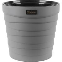 Кашпо Бархан 12л серый жемчуг с вставкой КШ-0549 /1шт/ПП