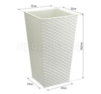 Кашпо Ротанг 320*320*565мм белый с вставкой М3084 /3шт/М-пласт