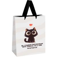 Пакет подарочный 18*23*10см "Sweet kitten" выборочный лак матовая ламинация MESHU/Рельеф