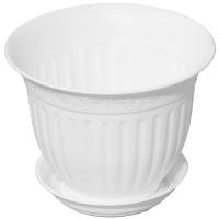 Цветочный горшок Виноград 1л белый с поддоном 5PL0135 