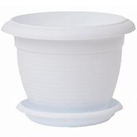Цветочный горшок Терра  4л белый с поддоном