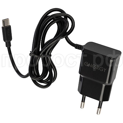Сетевое зарядное устройство Energy ET-14 с кабелем Type-C 1А черный Сетевое зарядное устройство Energy ET-14 с кабелем Type-C 1А черный