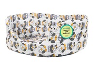 Лежанка овальная стеганая поролон хлопок с подушкой ЗОО МИКС 52*46*20см/DONBARON Лежанка овальная стеганая поролон хлопок с подушкой ЗОО МИКС 52*46*20см/DONBARON