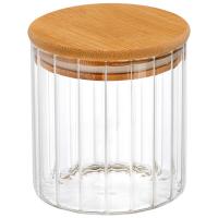 Банка д/сыпуч. прод. 0,6л AROMA RIVIERA стеклянная с крышкой из бамбука 108279 /24шт/Leonord
