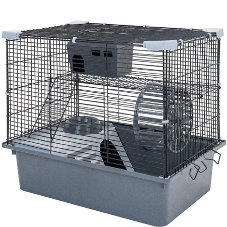 Клетка д/грыз ЭКО 2-х эт РИККИ 42*30*40см разборная серая/43102/Дарэлл Клетка д/грыз ЭКО 2-х эт РИККИ 42*30*40см разборная серая/43102/Дарэлл