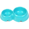Миска двойная пластик д/кошек и собак100мл/200мл бирюза/2310/Дарэлл