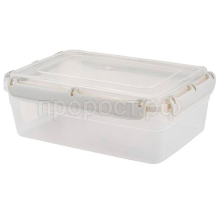 Контейнер с защелками д/прод. 2,6л Plast Team Bergen прямоугол. пепельный жемчуг РТ1047 /10шт/ПТ