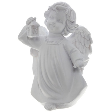 Ангел с фонариком L11W8H15см белый 626436/А030