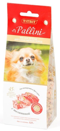 Лакомство С Печенье Paltini с телятиной 125г 001073