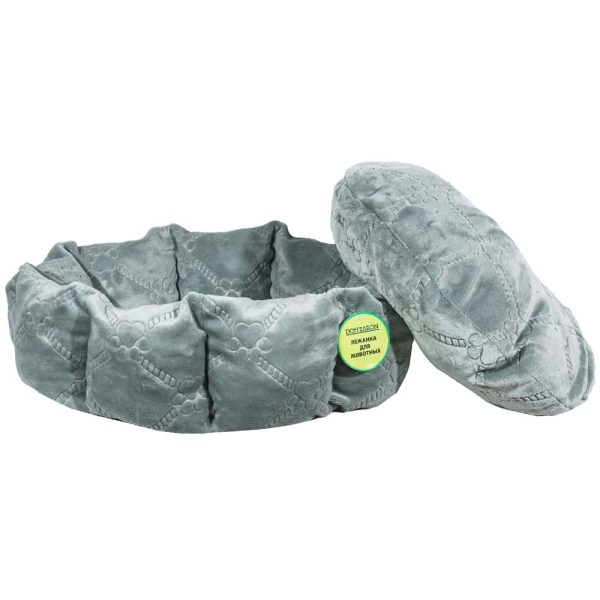 Лежанка круглая с подушкой серая 52*20см Лежанка круглая с подушкой серая 52*20см