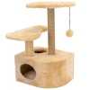 Когтеточка Домик ЧИП круглый с полкой, столбик джут 48*51*h71см бежевый/8347/Дарэлл