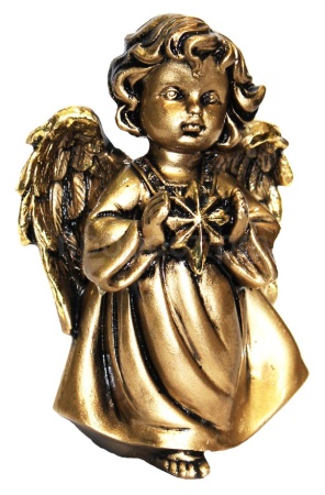 Ангелочек со звездочкой L11W8H15см сусальное золото 626439/А027