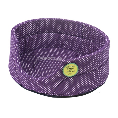 Лежанка овальная стеганая поролоновая хлопок Горох МИКС 52*46*20см/DONBARON