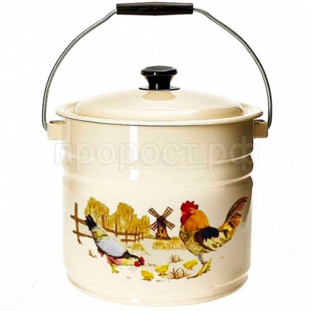 Ведро 10л эмаль с/к ц/слоновая кость Подворье 41204-222/6-У2 /2шт/Керчь  
