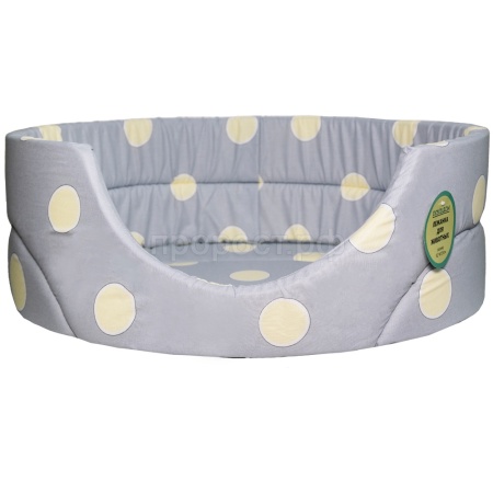 Лежанка овальная стеганая поролоновая хлопок Горох МИКС 52*46*20см/DONBARON