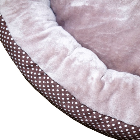 Лежанка ватрушка плюш коричневый горох 56*17см/DONBARON Лежанка ватрушка плюш коричневый горох 56*17см/DONBARON