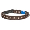 Ошейник кожа 20мм с украшением и шипами на фетре 44-46см/40632/Бим
