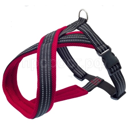 Шлейка нейлон 25мм Премиум Х-образная с подкладкой красная обхв.груди 60-70см/01225016-02/Каскад