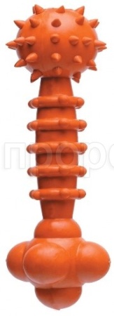 Игрушка с Гантель каучуковая рифленая 16см/С2403/ЗР