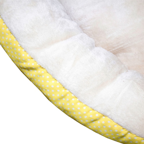 Лежанка ватрушка плюш желтый горох 70*17см/DONBARON Лежанка ватрушка плюш желтый горох 70*17см/DONBARON