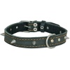 Ошейник кожа 25мм с украшением и большими шипами на фетре 54-56см/40793/Бим