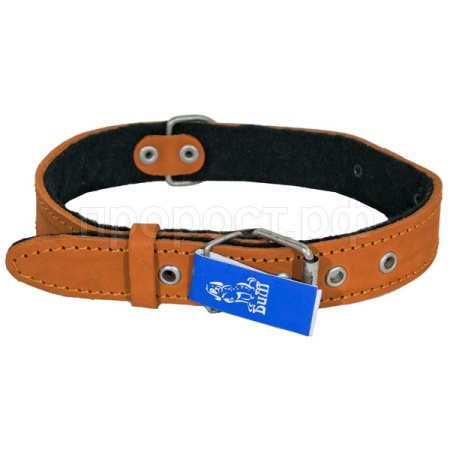 Ошейник кожа 30мм с пластиной на фетре Н/У 60-65см/41394/Бим