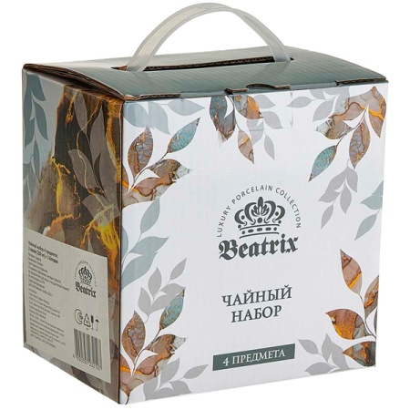 Набор чайный Bonjour 4 предмета (2 пары) фарфор в инд. упак.МБ010P/2 /8шт/ Beatrix