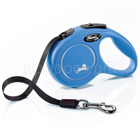 Рулетка Флекси Классик ХS ремень 3м на 12кг голубая/23112/20/Евро