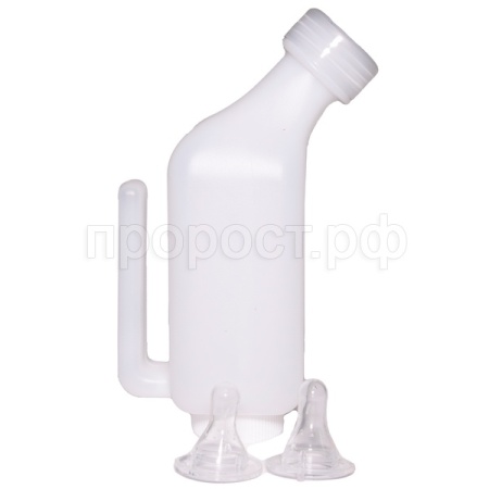 Инструмент Молокопоилка с ручкой 2 соски изогнутая 500мл 