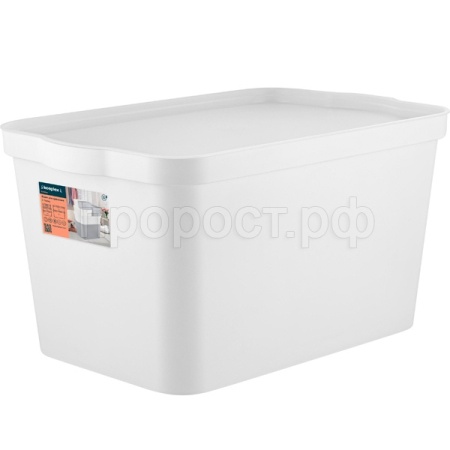 Ящик д/хранения 24л Keeplex Trendy с крышкой белый KL3505 /5шт/ПР