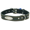 Ошейник кожа 30мм безразмерный с пластиной на фетре 60-65см/41288/Бим