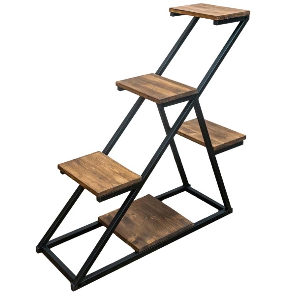 Стойка мебельная для цветов 5 горш. Лебедь темный орех РЗДИ